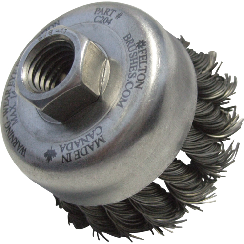 Knotted Wire Wheel Cup Brushes, 5" Dia. x 5/8"-11 Arbor Brunswick Fyr & Safety