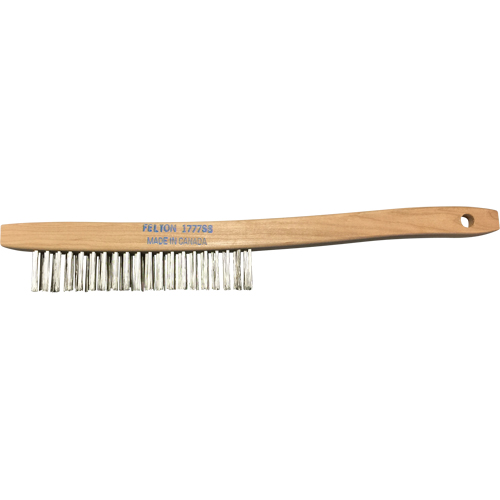 Brosses de nettoyage &agrave; manche recourb&eacute;, Acier inoxydable, 3 x 19 rangs de fils, Longueur 14" Brunswick Fyr & Safety