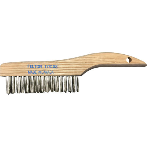 Brosses de nettoyage &agrave; manche en patin, Acier inoxydable, 4 x 16 rangs de fils, Longueur 10" Brunswick Fyr & Safety