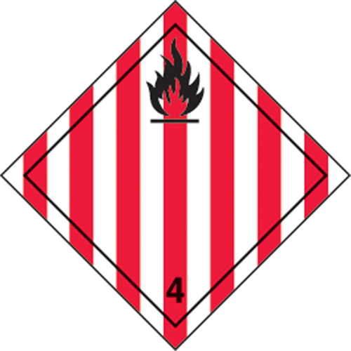 TDG Shipping Labels, Class 4.1, Flammable Solids, Vinyl Brunswick Fyr & Safety