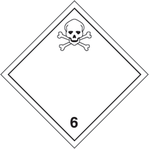 TDG Shipping Labels, Class 6.1, Toxic Substances, Paper Brunswick Fyr & Safety