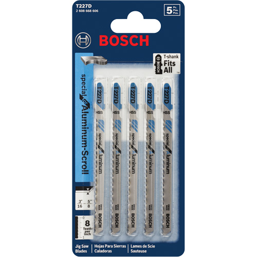 Jigsaw Blades, High Speed Steel, T-Shank, 4" L, 8 TPI Brunswick Fyr & Safety