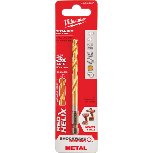 Foret Shockwave, 1/4", Titane, Cannelure 2-15/32", Pointe de 135° Brunswick Fyr & Safety