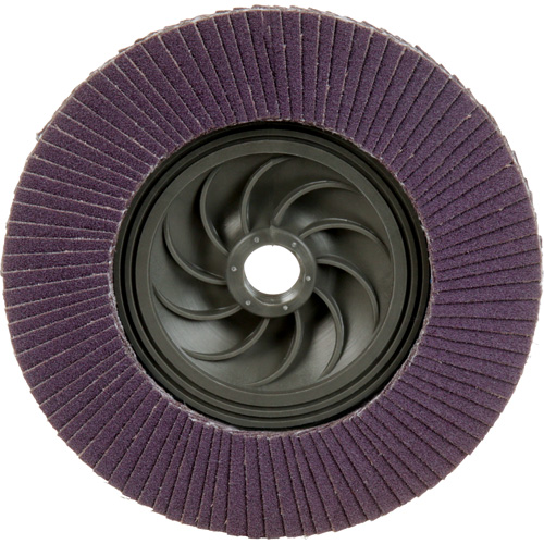 Disque &agrave; lamelles &agrave; changement rapide 769F, 5" x 5/8"-11, Type 27, Grain 120+, C&eacute;ramique Brunswick Fyr & Safety