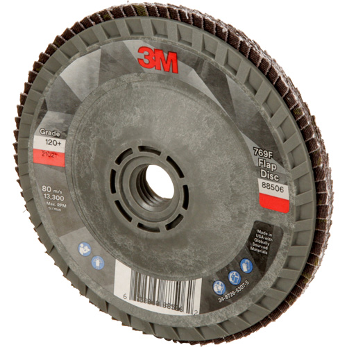 Disque &agrave; lamelles &agrave; changement rapide 769F, 4-1/2" x 5/8"-11, Type 29, Grain 120+, C&eacute;ramique Brunswick Fyr & Safety