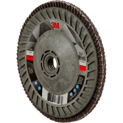 Disque &agrave; lamelles &agrave; changement rapide 769F, 5" x 5/8"-11, Type 29, Grain 120+, C&eacute;ramique Brunswick Fyr & Safety