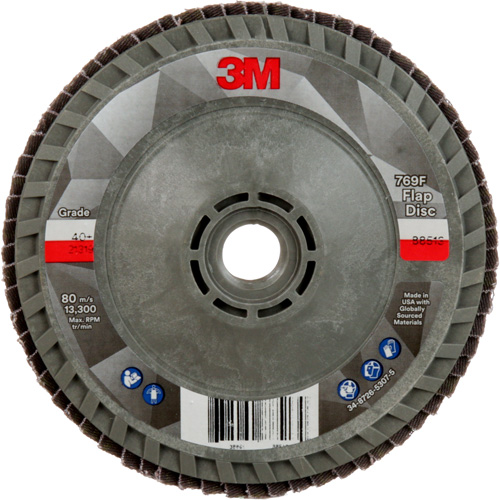 Disque &agrave; lamelles &agrave; changement rapide 769F, 4-1/2" x 5/8"-11, Type 29, Grain 40+, C&eacute;ramique Brunswick Fyr & Safety
