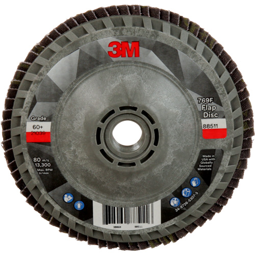 769F Quick Change Flap Disc, 4-1/2" x 5/8"-11, Type 27, 60+ Grit, Ceramic Brunswick Fyr & Safety