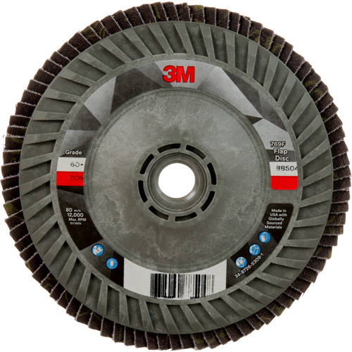 Disque &agrave; lamelles &agrave; changement rapide 769F, 5" x 5/8"-11, Type 27, Grain 60+, C&eacute;ramique Brunswick Fyr & Safety