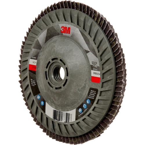 Disque &agrave; lamelles &agrave; changement rapide 769F, 5" x 5/8"-11, Type 27, Grain 60+, C&eacute;ramique Brunswick Fyr & Safety