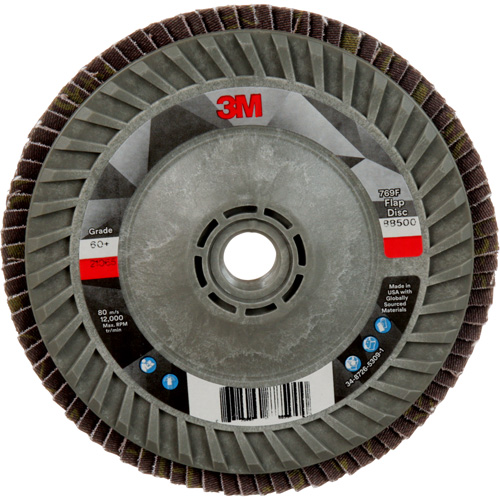 Disque &agrave; lamelles &agrave; changement rapide 769F, 5" x 5/8"-11, Type 29, Grain 60+, C&eacute;ramique Brunswick Fyr & Safety