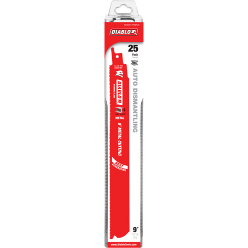 Reciprocating Blade for Auto Dismantling, Bi-Metal, 14-18 TPI, 9" L x 1" W Brunswick Fyr & Safety