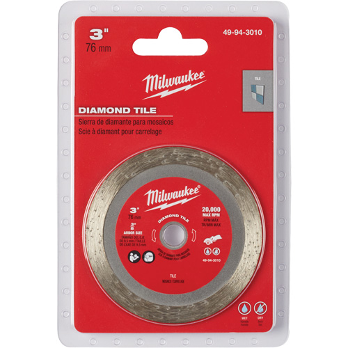 Lame pour coupe de carreaux, 3" x Arbre de 3/8", Losange, 20 000 Tr/min Brunswick Fyr & Safety
