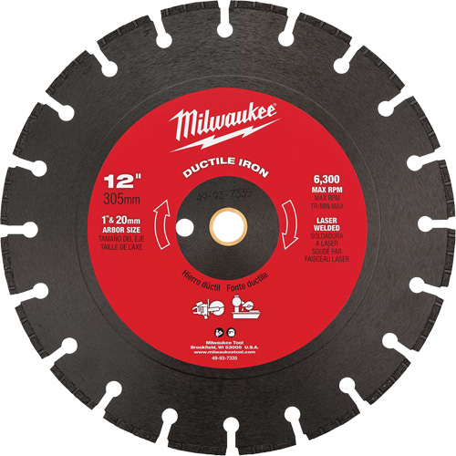 Circular Saw Blade, 12", Ductile Iron Use Brunswick Fyr & Safety