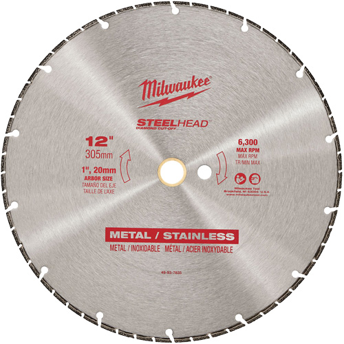 Lame &agrave; tronçonner au diamant Steelhead, 12", Pour M&eacute;tal Brunswick Fyr & Safety