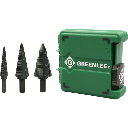 Step Bit Set, 1/8"/3/16" - 1/2"/7/8"/1-1/8"  Brunswick Fyr & Safety