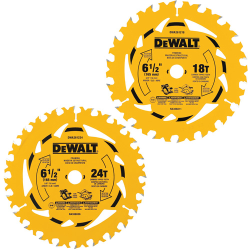 Circular Saw Blade Combo Pack, 6-1/2", 18/24 Teeth, Wood Use Brunswick Fyr & Safety