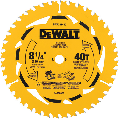 Cross Cutting Circular Saw Blade, 8-1/4", 40 Teeth, Wood Use Brunswick Fyr & Safety