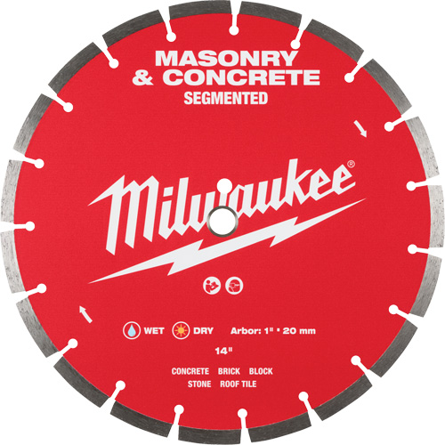 Segmented Masonry & Concrete Diamond Blade, 14", Stone/Concrete/Brick/Tile Use Brunswick Fyr & Safety