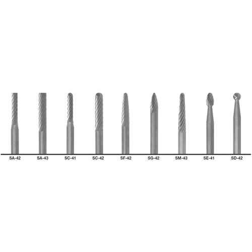 1855 Double Cut Carbide Burr Set, 9 Pieces Brunswick Fyr & Safety