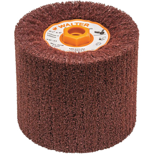 Blendex Surface Conditioning Drum, 4-1/2" Dia. x 4" W, 5/8"-11 Arbor, Medium Grit Brunswick Fyr & Safety