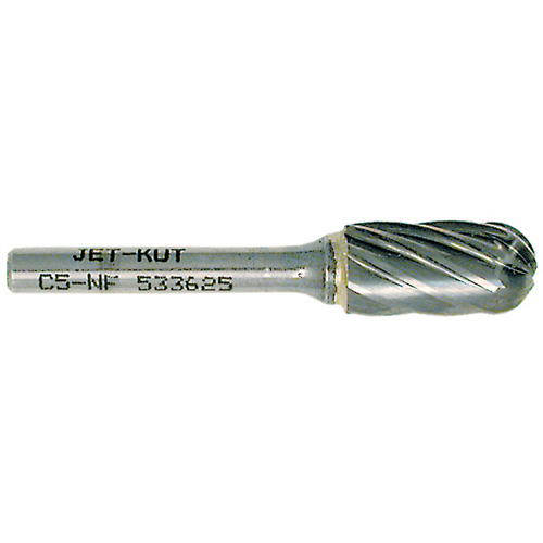 C5-NF JET-KUT&reg; Ball Nose Shape Bur for Aluminum/Non-ferrous Materials, 1/2" Dia. Brunswick Fyr & Safety