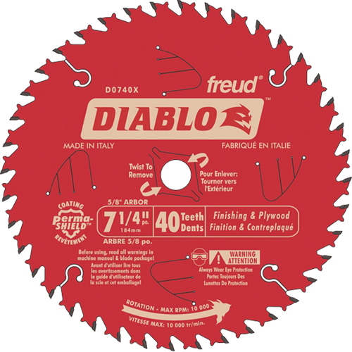 Contractor Saw Blade - Finishing Saw Blades, 7-1/4", 40 Teeth, Wood Use Brunswick Fyr & Safety