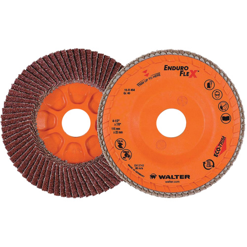 Disque &agrave; lamelles Enduro-Flex, 4-1/2" x 7/8", Type 27, Grain 40, Alumine de zirconium Brunswick Fyr & Safety