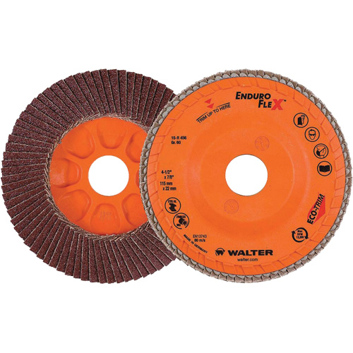 Enduro-Flex Flap Disc, 4-1/2" x 7/8", Type 27, 60 Grit, Zirconia Alumina Brunswick Fyr & Safety