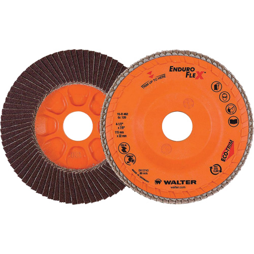 Disque &agrave; lamelles Enduro-Flex, 4-1/2" x 7/8", Type 27, Grain 120, Alumine de zirconium Brunswick Fyr & Safety