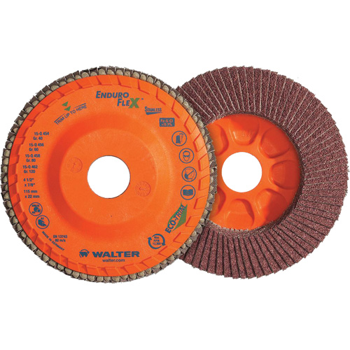 Disque &agrave; lamelles Stainless Enduro-Flex, 5" x 5", Type 27, Grain 120, Alumine de zirconium Brunswick Fyr & Safety