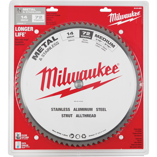 Endurance&reg; Circular Saw Blade, 14", 72 Teeth, Metal Use Brunswick Fyr & Safety