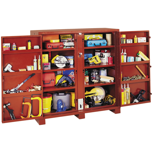 Jobsite Shelf Cabinet, Steel, 47.5 Cubic Feet, Red Brunswick Fyr & Safety