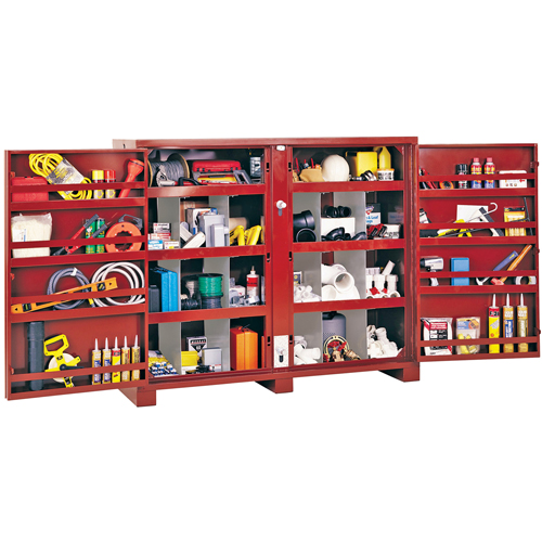 Jobsite Shelf Cabinet, Steel, 49 Cubic Feet, Red Brunswick Fyr & Safety