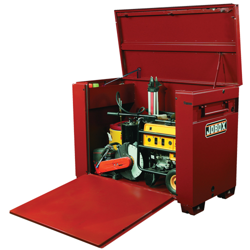 Coffre grande capacit&eacute; avec panneau frontal ouvrant, 60" x 31" x 45", Acier, Rouge Brunswick Fyr & Safety