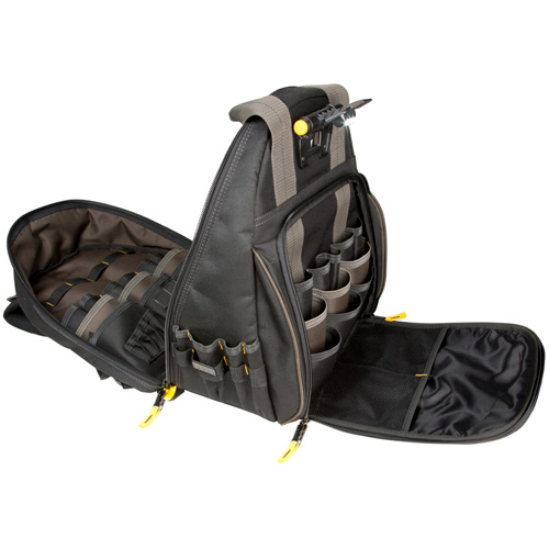 Sacs &agrave; dos pour outils Techgear &agrave; 53 pochettes, 16" lo x 13-1/4" la, Noir, Polyester Brunswick Fyr & Safety