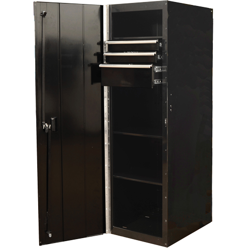 RX Series Side Cabinet, 3 Drawers, 19" W x 25" D x 61" H, Black Brunswick Fyr & Safety