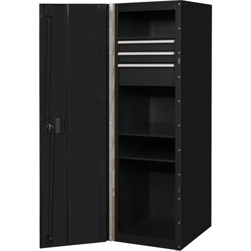 RX Series Side Cabinet, 3 Drawers, 19" W x 25" D x 61" H, Black Brunswick Fyr & Safety