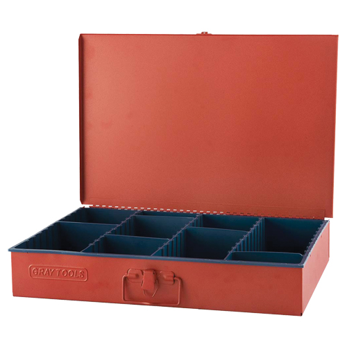 Compartment Box With 12 Adjustable Compartments, 12" D x 18" W x 3" H, Red Brunswick Fyr & Safety