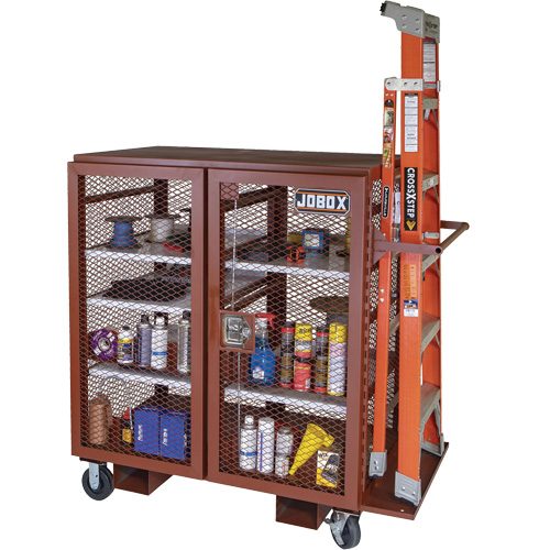 Armoire mobile en treillis, Acier, 37 pi³, Rouge Brunswick Fyr & Safety