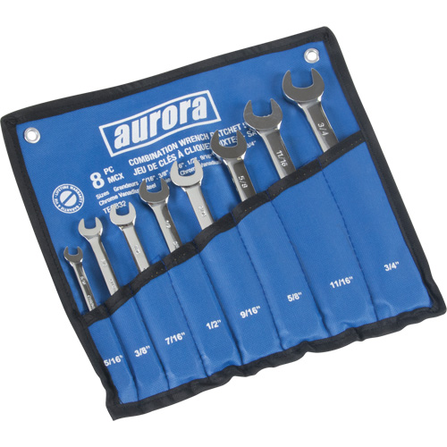 Fixed Head Wrench Set, Combination, 8 Pieces, Imperial Brunswick Fyr & Safety
