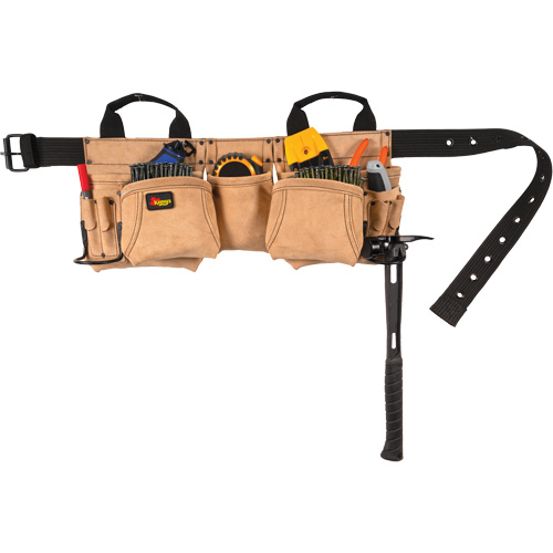 Carpenter's Tool Belt, Leather, Tan Brunswick Fyr & Safety