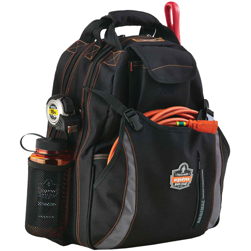 Arsenal&reg; 5843 Tool Backpack, 13-1/2" L x 8-1/2" W, Black, Polyester Brunswick Fyr & Safety