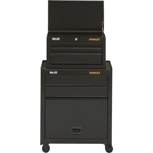 100 Series Tool Chest & Cabinet, 5 Drawers, 26-1/2" W x 14" D x 43-1/2" H, Black Brunswick Fyr & Safety
