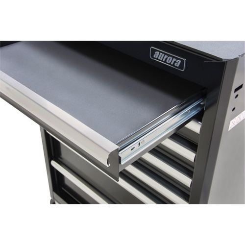 Industrial Tool Cart, 7 Drawers, 27" W x 18-3/4" D x 39" H, Black Brunswick Fyr & Safety