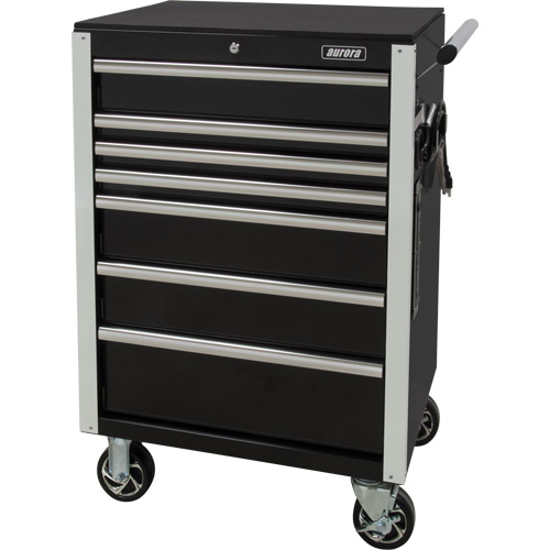 Chariot &agrave; outils &agrave; usage intensif, 7 tiroirs, 28" la x 22" p x 42-3/8" h, Noir Brunswick Fyr & Safety