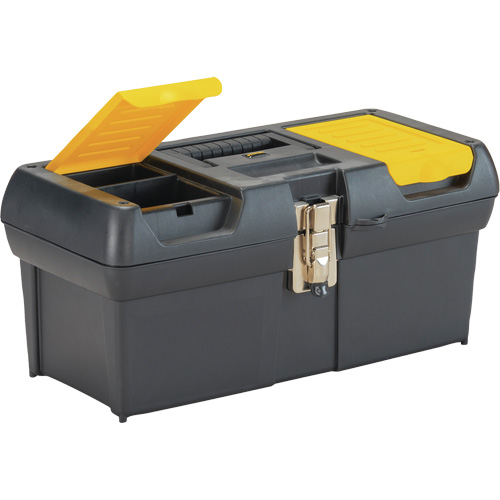 2000 Series Tool Box with Tray, 16" W x 7-1/10" D x 8-1/10" H, Black/Yellow Brunswick Fyr & Safety