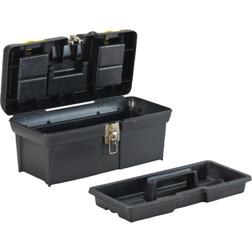 2000 Series Tool Box with Tray, 16" W x 7-1/10" D x 8-1/10" H, Black/Yellow Brunswick Fyr & Safety