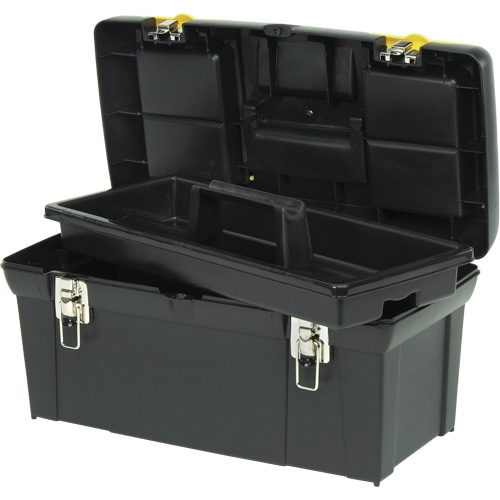 2000 Series Tool Box with Tray, 24" W x 11-1/4" D x 11" H, Black/Yellow Brunswick Fyr & Safety