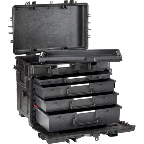 Military Mobile Tool Chest With Drawers, 4 Drawers, 22-4/5" W x 15" D x 18" H, Black Brunswick Fyr & Safety